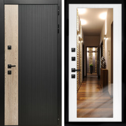 Входная дверь Престиж + Зеркало беленый дуб