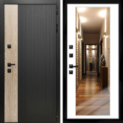 Входная дверь Престиж + Зеркало белый софт