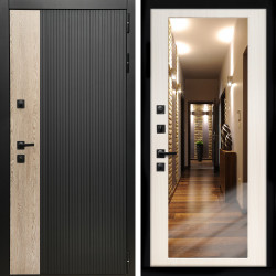 Входная дверь Престиж + Зеркало сандал белый