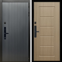 Входная дверь Шторм Графит SMART + ФЛ-39 эко дуб