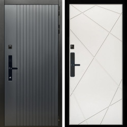 Входная дверь Шторм Графит SMART + Лучи белый