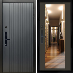 Входная дверь Шторм Графит SMART + Зеркало венге