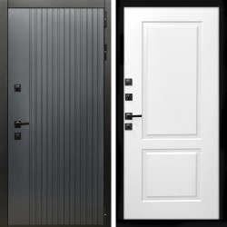 Входная дверь Шторм Графит + ФЛ-117 белый матовый