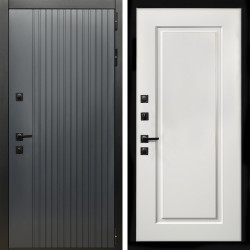 Входная дверь Шторм Графит + ФЛ-119 белый матовый