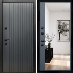 Входная дверь Шторм Графит + Зеркало панорама Графит