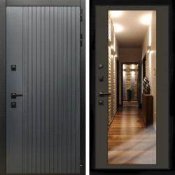 Входная дверь Шторм Графит + Зеркало венге