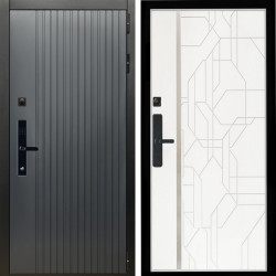 Входная дверь Шторм SMART + Эверест нерж белый матовый