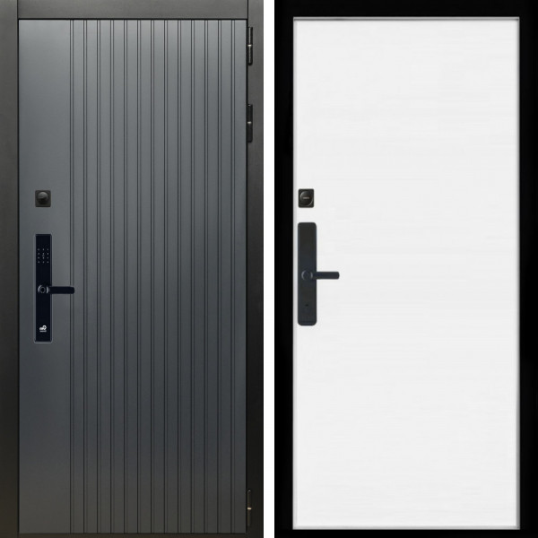 Входная дверь Шторм SMART + Гладкая белый матовый