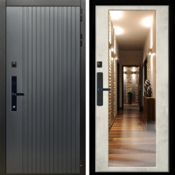 Входная дверь Шторм SMART + Зеркало бетон светлый