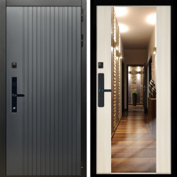 Входная дверь Шторм SMART + Зеркало СБ-16 сандал белый