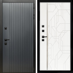 Входная дверь Шторм + Эверест нерж белый матовый