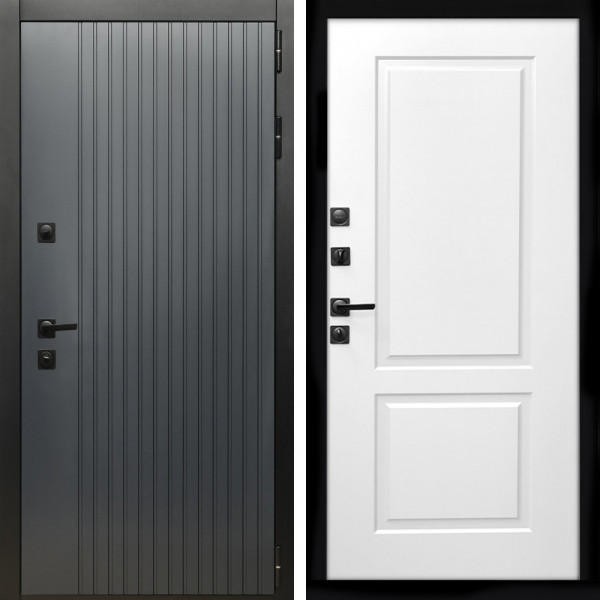 Входная дверь Шторм + ФЛ-117 белый матовый
