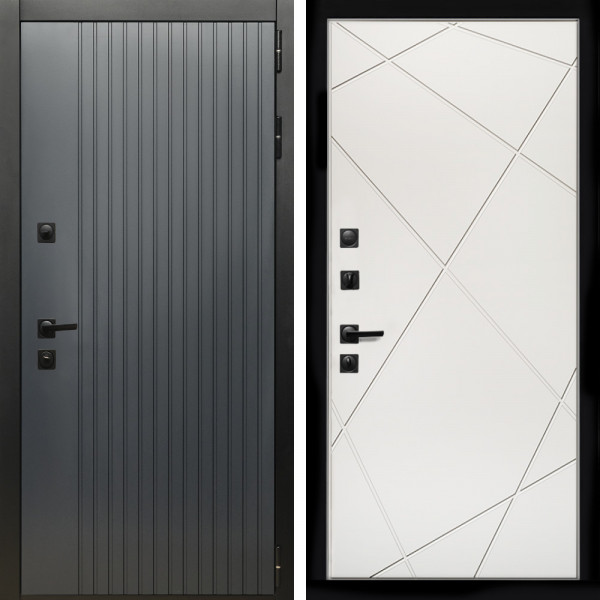 Входная дверь Шторм + Лучи белый