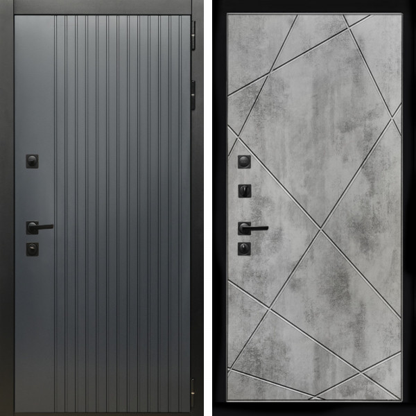 Входная дверь Шторм + Лучи бетон светлый