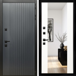 Входная дверь Шторм + Зеркало сб-16 белый матовый