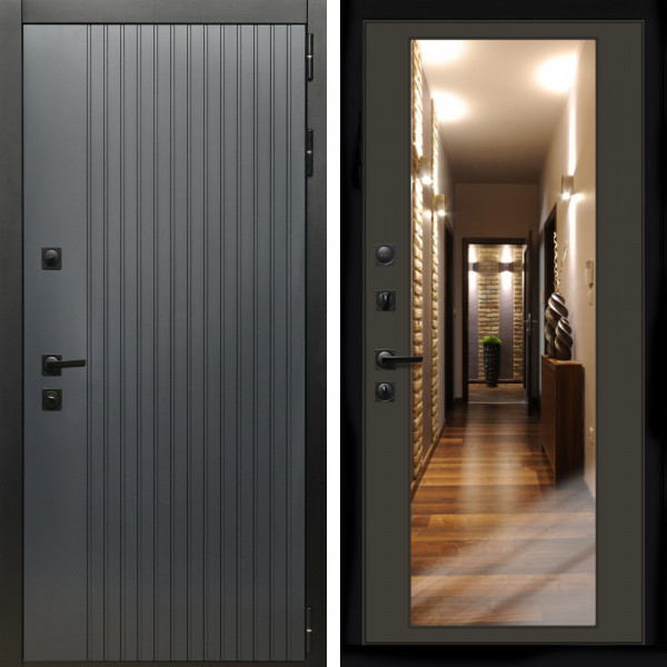 Входная дверь Шторм + Зеркало венге