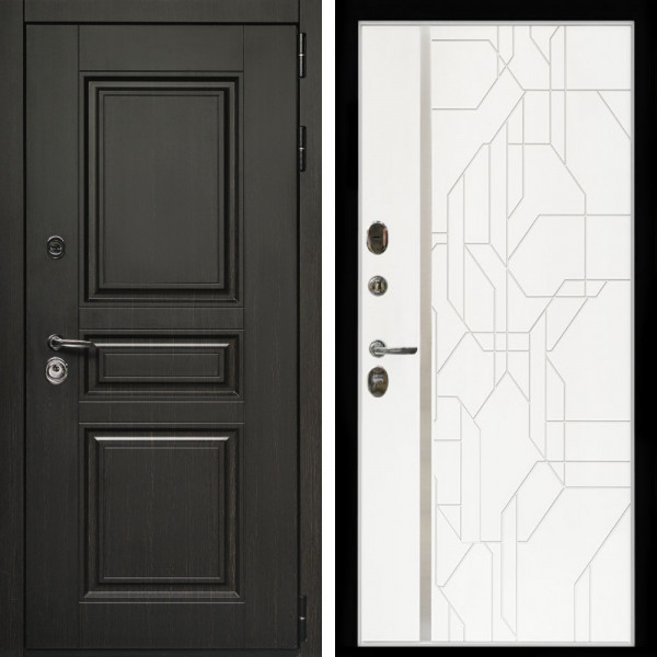 Входная дверь Стандарт 10 + Эверест нерж белый матовый