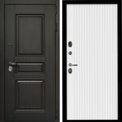 Входная дверь Стандарт 10 + Вертикаль белый матовый