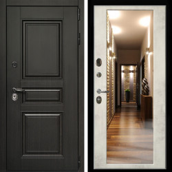 Входная дверь Стандарт 10 + Зеркало бетон светлый