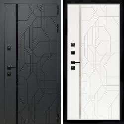 Входная дверь Верона Графит + Эверест нерж белый матовый