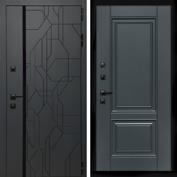 Входная дверь Верона Графит + ФЛ-117 с полосками графит