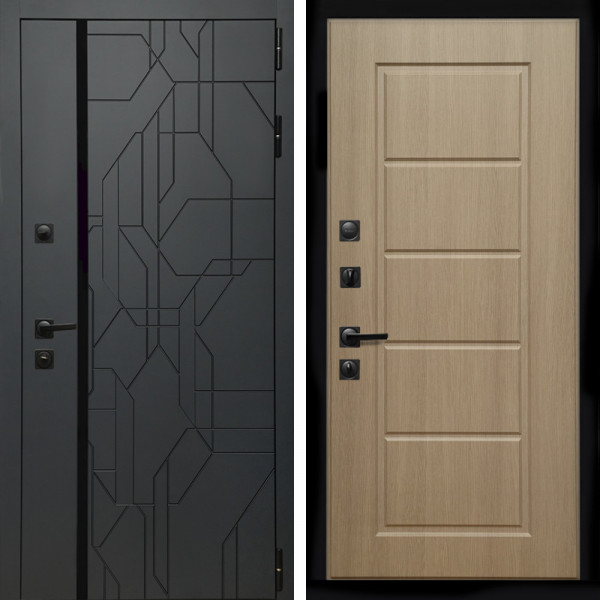 Входная дверь Верона Графит + ФЛ-39 эко дуб
