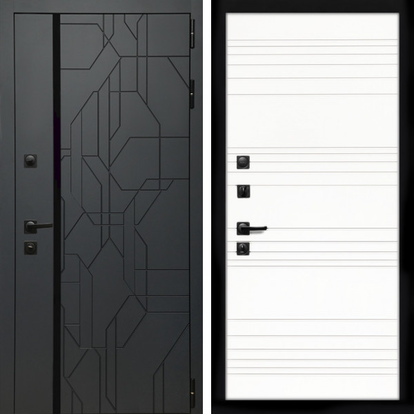 Входная дверь Верона Графит + Горизонт дуб кантри