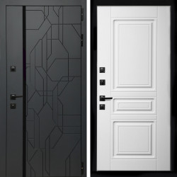 Входная дверь Верона Графит + Классика белый матовый