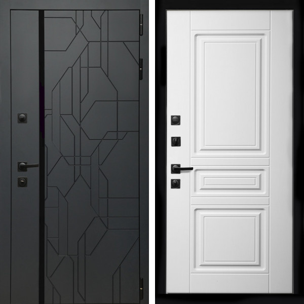 Входная дверь Верона Графит + Классика белый матовый