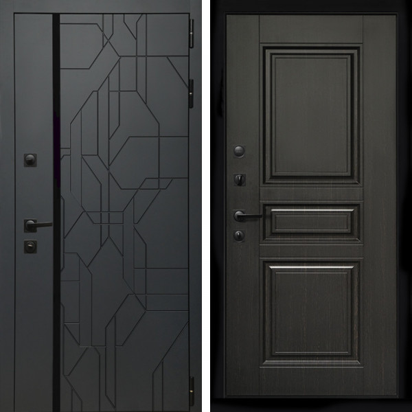 Входная дверь Верона Графит + Классика венге