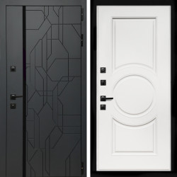 Входная дверь Верона Графит + МС-100 белый матовый