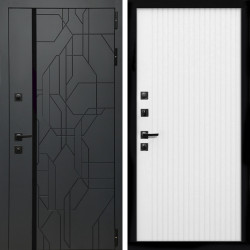 Входная дверь Верона Графит + Вертикаль белый матовый