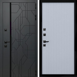 Входная дверь Верона Графит + Вертикаль Силк маус