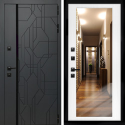 Входная дверь Верона Графит + Зеркало беленый дуб