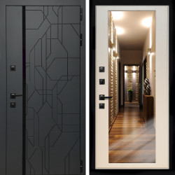 Входная дверь Верона Графит + Зеркало эко дуб