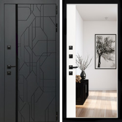 Входная дверь Верона Графит + Зеркало панорама Белый софт