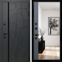 Входная дверь Верона Графит + Зеркало панорама Графит
