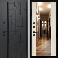 Входная дверь Верона Графит + Зеркало СБ-16 сандал белый