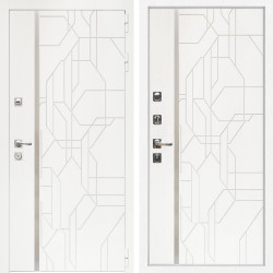 Входная дверь Верона + Эверест нерж белый матовый