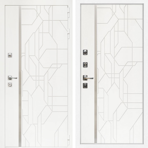 Входная дверь Верона + Эверест нерж белый матовый