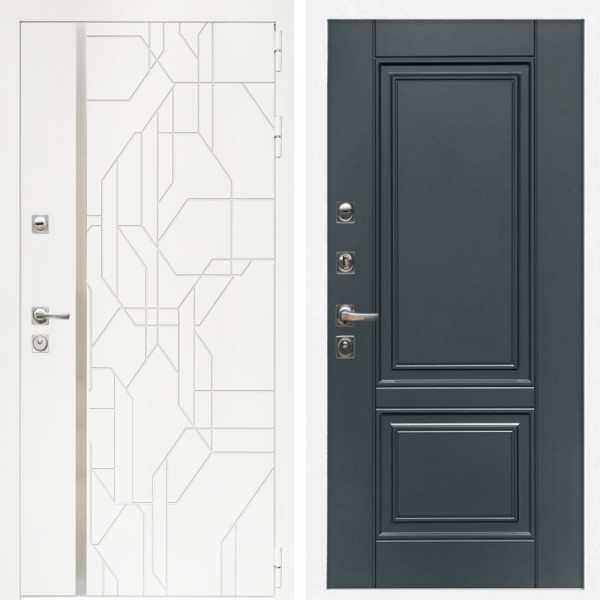 Входная дверь Верона + ФЛ-117 с полосками графит