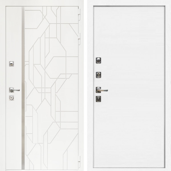 Входная дверь Верона + Гладкая белый матовый