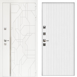 Входная дверь Верона + Вертикаль белый матовый