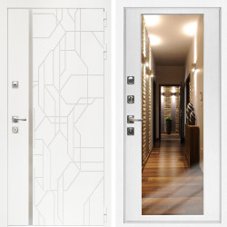 Входная дверь Верона + Зеркало беленый дуб