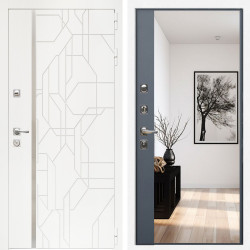 Входная дверь Верона + Зеркало панорама Графит