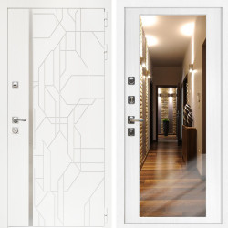 Входная дверь Верона + Зеркало сандал белый