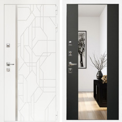 Входная дверь Верона + Зеркало сб-16 черный кварц