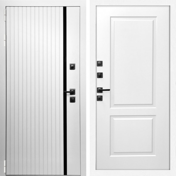 Входная дверь Вертика + ФЛ-117 белый матовый