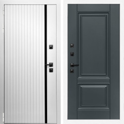 Входная дверь Вертика + ФЛ-117 с полосками графит