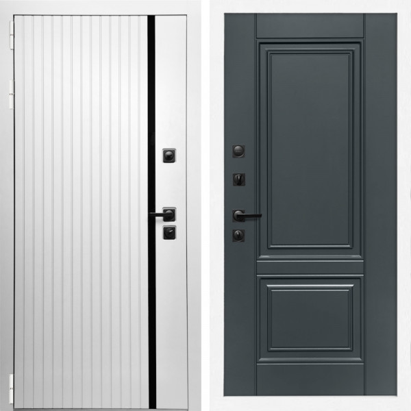 Входная дверь Вертика + ФЛ-117 с полосками графит